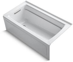 60 in. x 32 in. Soaker Alcove Bathtub with Left Drain in White