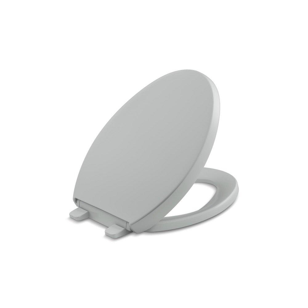 KOHLER Ice&trade; Grey Elongated Closed Front Quiet-Close Toilet Seat 
