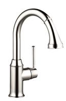Hansgrohe Polished Nickel Single Handle Pull Down Kitchen Faucet 
