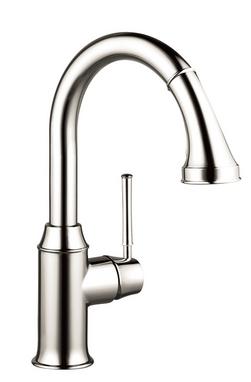 Single Handle Pull Down Kitchen Faucet in Polished Nickel