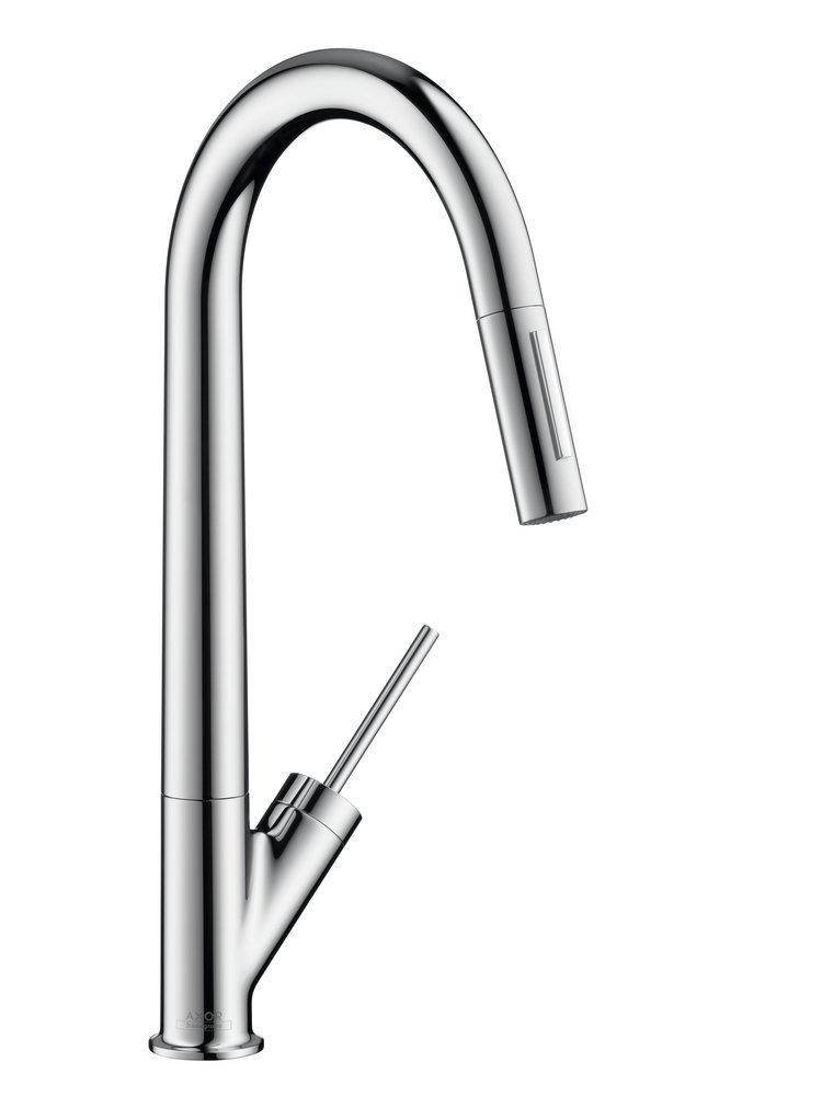 AXOR Polished Chrome Single Handle Pull Down Kitchen Faucet 