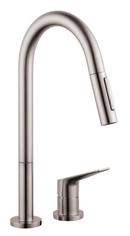 AXOR Steel Optic Single Handle Pull Down Kitchen Faucet 