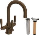 1-Hole Deckmount Kitchen Faucet with Single Metal Lever Handle in English Bronze