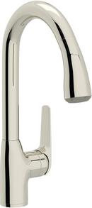 Pull-Down Bar Faucet with Single Lever Handle in Polished Nickel