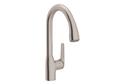 Pull-Down Bar Faucet with Single Lever Handle in Satin Nickel