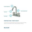 Elkay Polished Chrome Double Knob Handle Clear Crystalac Bar Faucet 