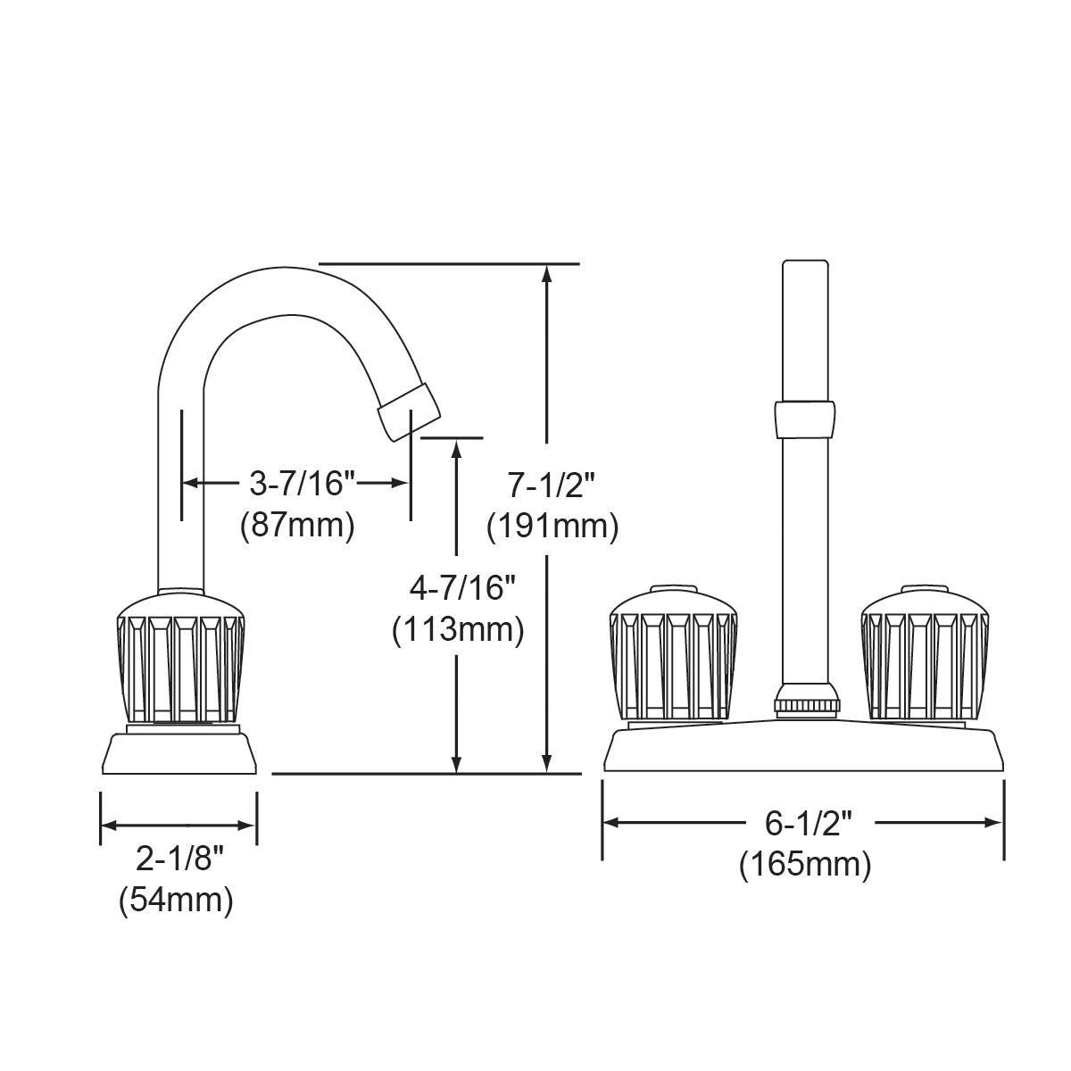 Elkay Polished Chrome Double Knob Handle Clear Crystalac Bar Faucet 