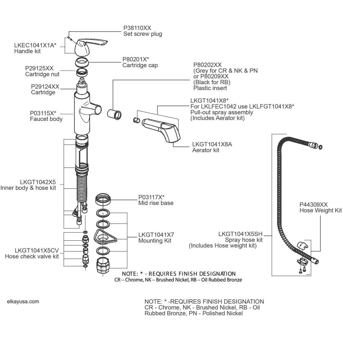 Elkay Polished Chrome Double Knob Handle Clear Crystalac Bar Faucet 