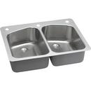 Elkay Lustertone 2-Hole Double Bowl Self-rimming or Drop-in Stainless Steel Dual Mount Kitchen Sink 
