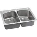 33 x 22 in. 1 Hole Stainless Steel Double Bowl Dual Mount Kitchen Sink in Lustrous Satin