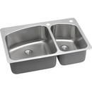 33 x 22 in. 2 Hole Stainless Steel Double Bowl Dual Mount Kitchen Sink in Lustertone