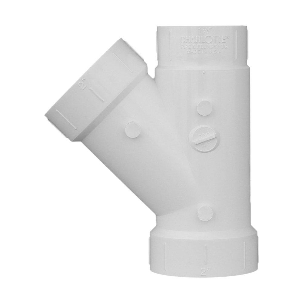 White PVC DWV Wye 