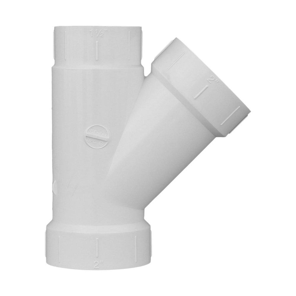 White PVC DWV Wye 