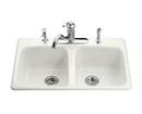 KOHLER White 4-Hole 2-Bowl Topmount Kitchen Sink 