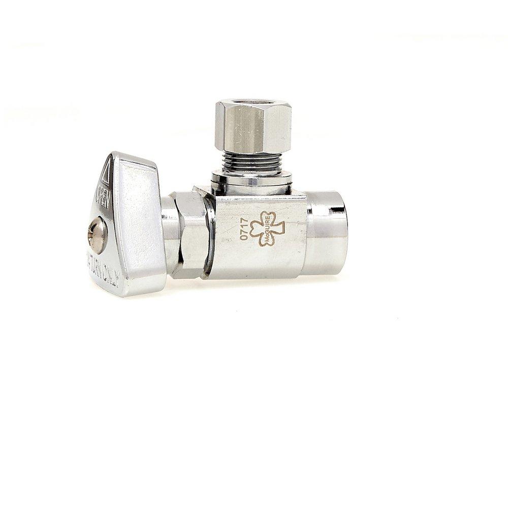 McGuire Manufacturing Chrome Plated Sweat x OD Tube Loose Key Angle Supply Stop Valve in Chrome Plated 