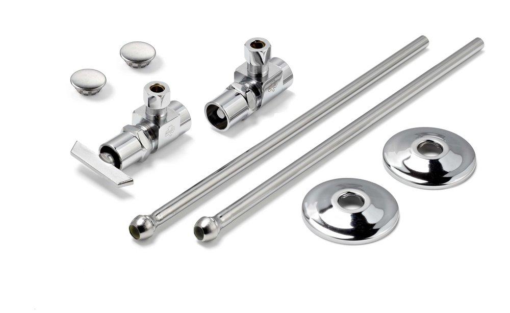 McGuire Manufacturing Polished Chrome 12 in. Braided Stainless Sink Flexible Water Connector 