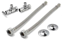 1/2 x 3/8 in. OD Compression x OD Tube Loose Key Supply Stop Valve in Chrome Plated