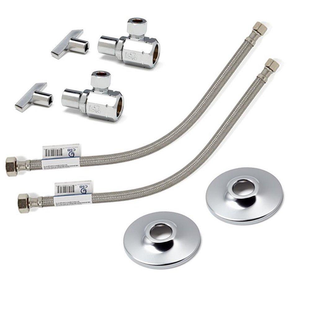 McGuire Manufacturing Polished Chrome 1/2 in x 3/8 in. Braided Stainless Sink Flexible Water Connector 