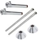 McGuire Manufacturing Chrome Plated 1/2 x 3/8 in. Sweat x OD Lavatory Supply Kit with Wheel Handle 