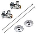 1/2 in x 3/8 in Wheel Handle Straight Supply Stop Valve in Chrome Plated