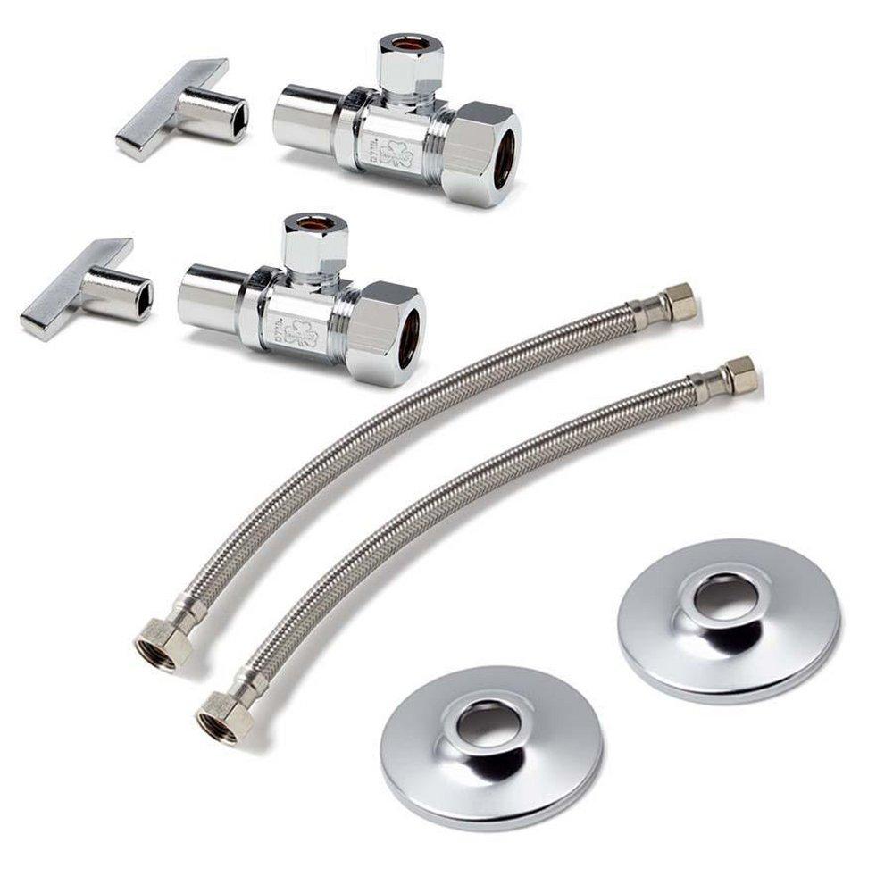 McGuire Manufacturing Chrome Plated 20 in. Loose Key Braided Riser 