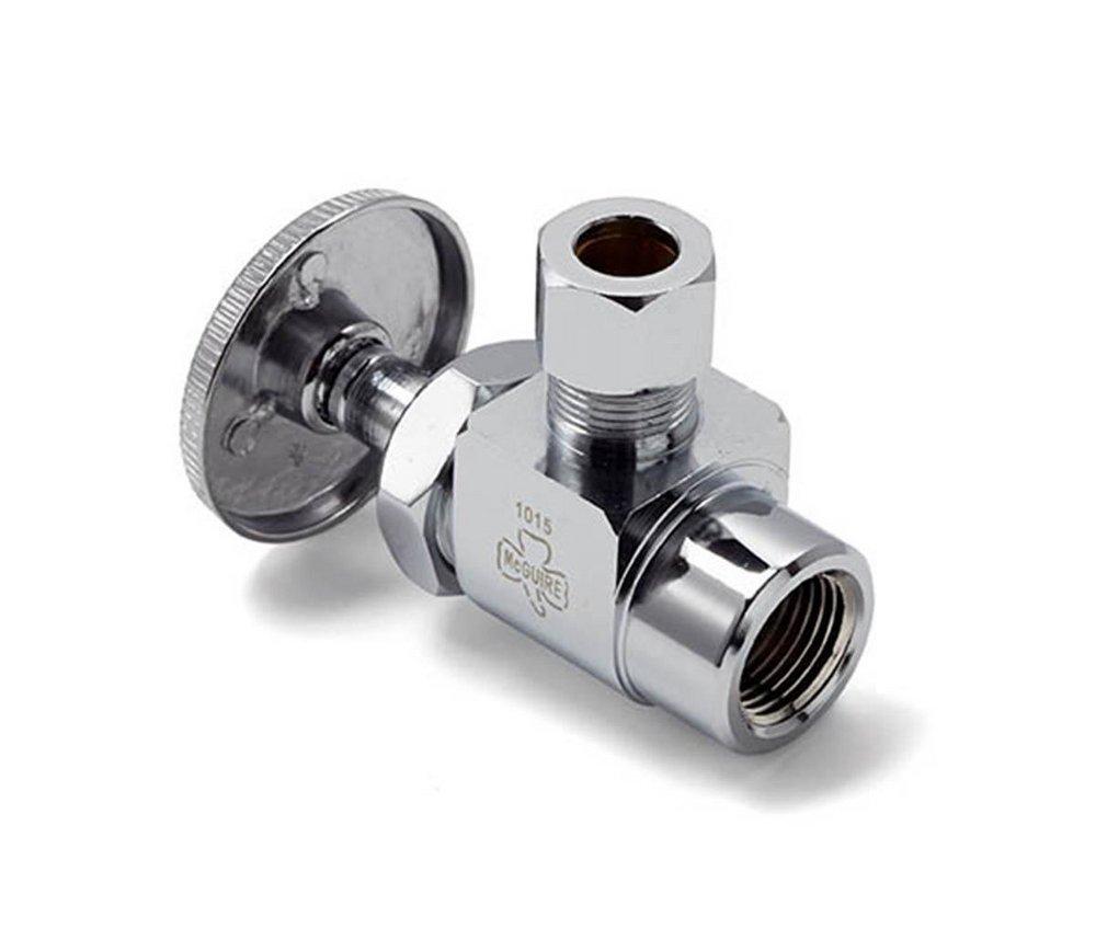 McGuire Manufacturing Chrome Plated 3/8 in. OD Tube x OD Compression Angle Supply Stop Valve in Chrome Plated 