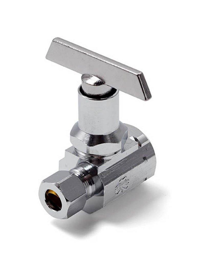 McGuire Manufacturing Chrome Plated IPS x OD Tube Loose Key Straight Supply Stop Valve in Chrome Plated 