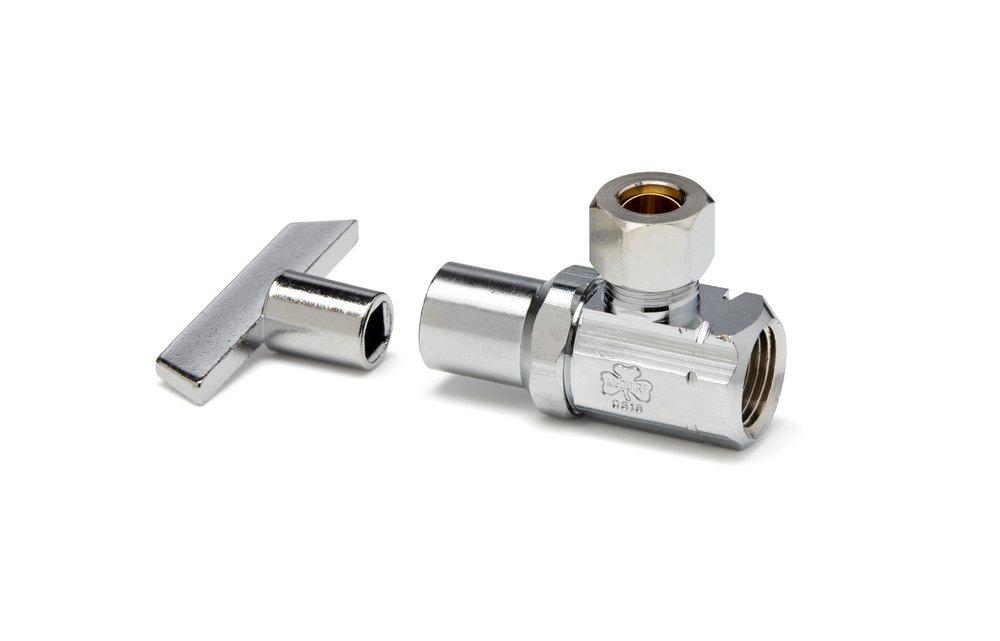 McGuire Manufacturing Chrome Plated Loose Key Handle Angle Supply Stop Valve in Chrome Plated 