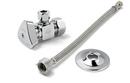 2-1/2 in. Lavatory Supply Kit with Braided Riser Ball Valve Polished Chrome
