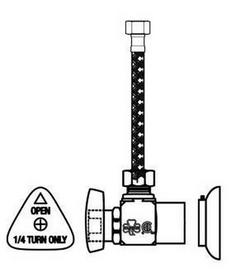 1/2 x 3/8 in. IPS x OD Stainless Steel and Chrome Plated Lavatory Supply Kit