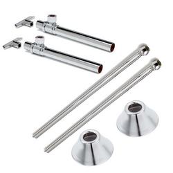 Sink 1/2 in x 3/8 in. x 7 in. Supply Kit in Chrome Plated