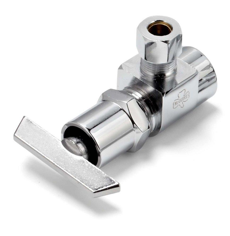 McGuire Manufacturing Chrome Plated 3/8 in. OD Tube x OD Compression Angle Supply Stop Valve in Chrome Plated 