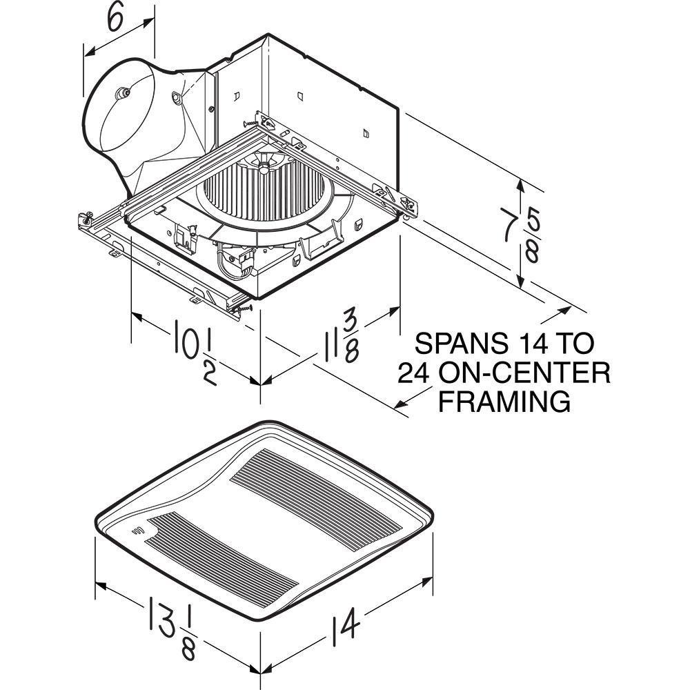 Broan White Bathroom Exhaust Fan in White 