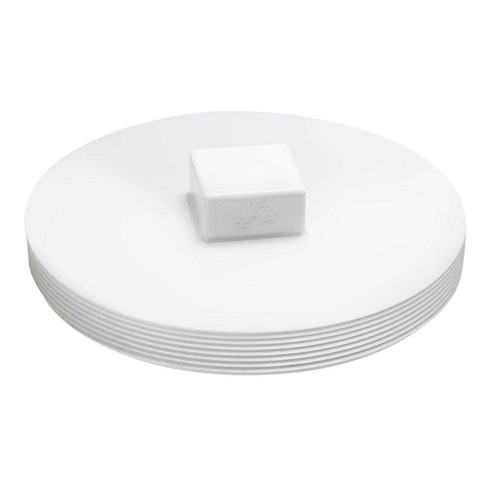 White MPT Straight, Clean-Out and DWV Square Head PVC Plug 