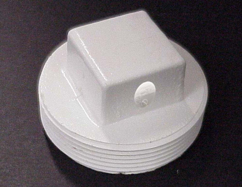 White MPT Straight, Clean-Out and DWV Square Head PVC Plug 