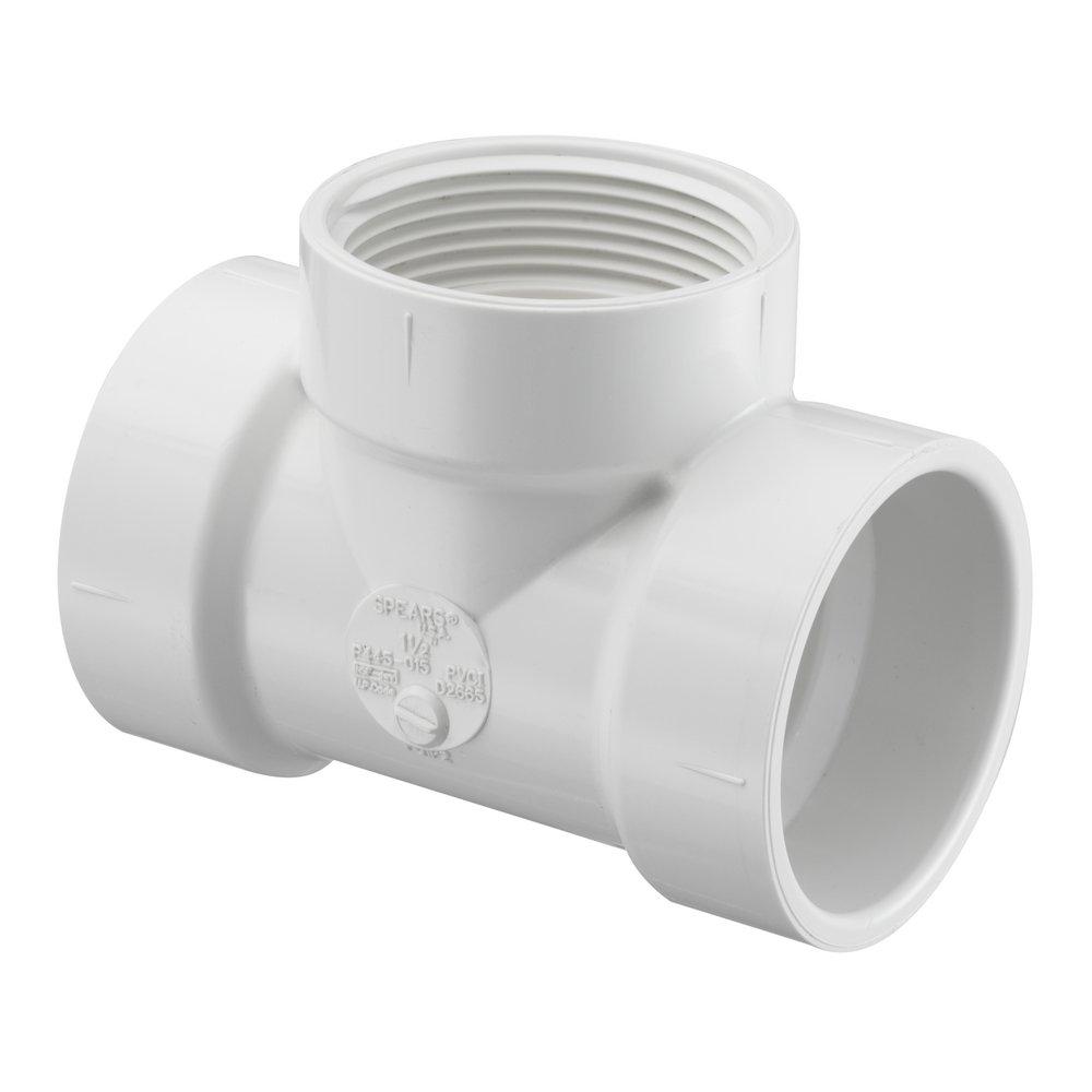 Grey Hub x FPT Straight, Clean-Out and DWV Schedule 40 PVC Flush Tee 