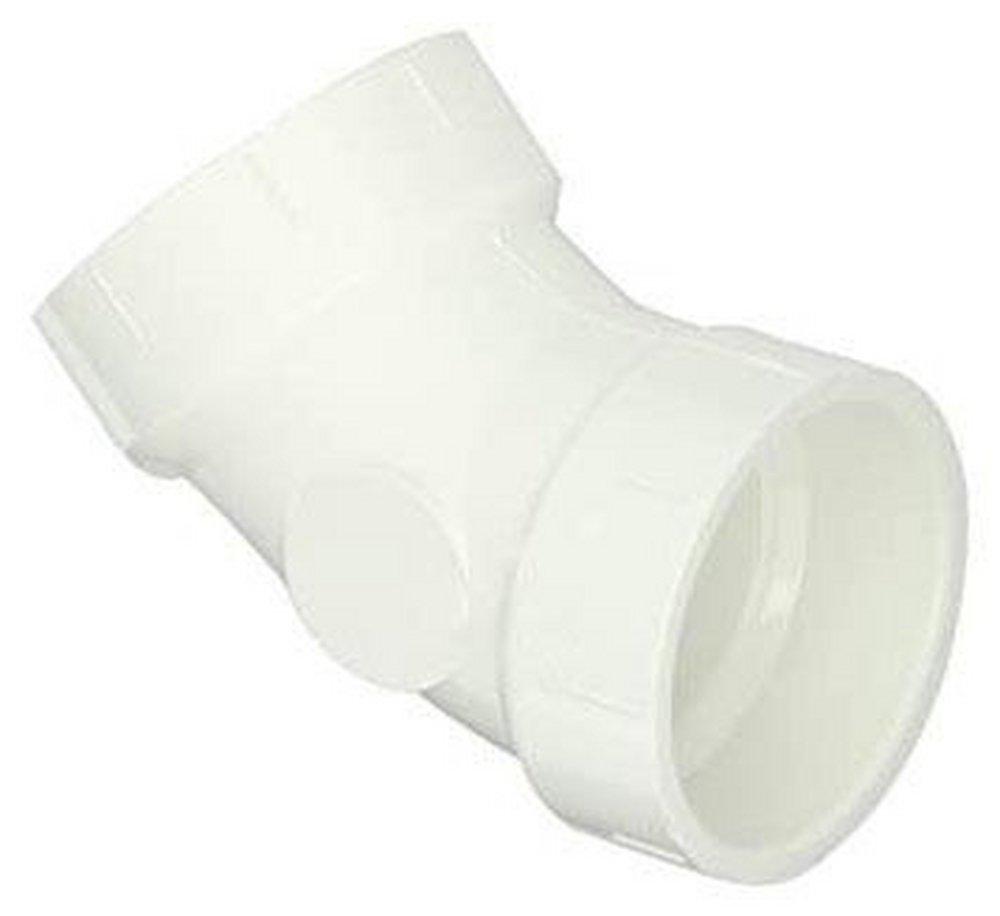 White Hub Straight and DWV Schedule 40 PVC 45 Degree Elbow 
