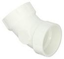 White Hub Straight and DWV Schedule 40 PVC 45 Degree Elbow 
