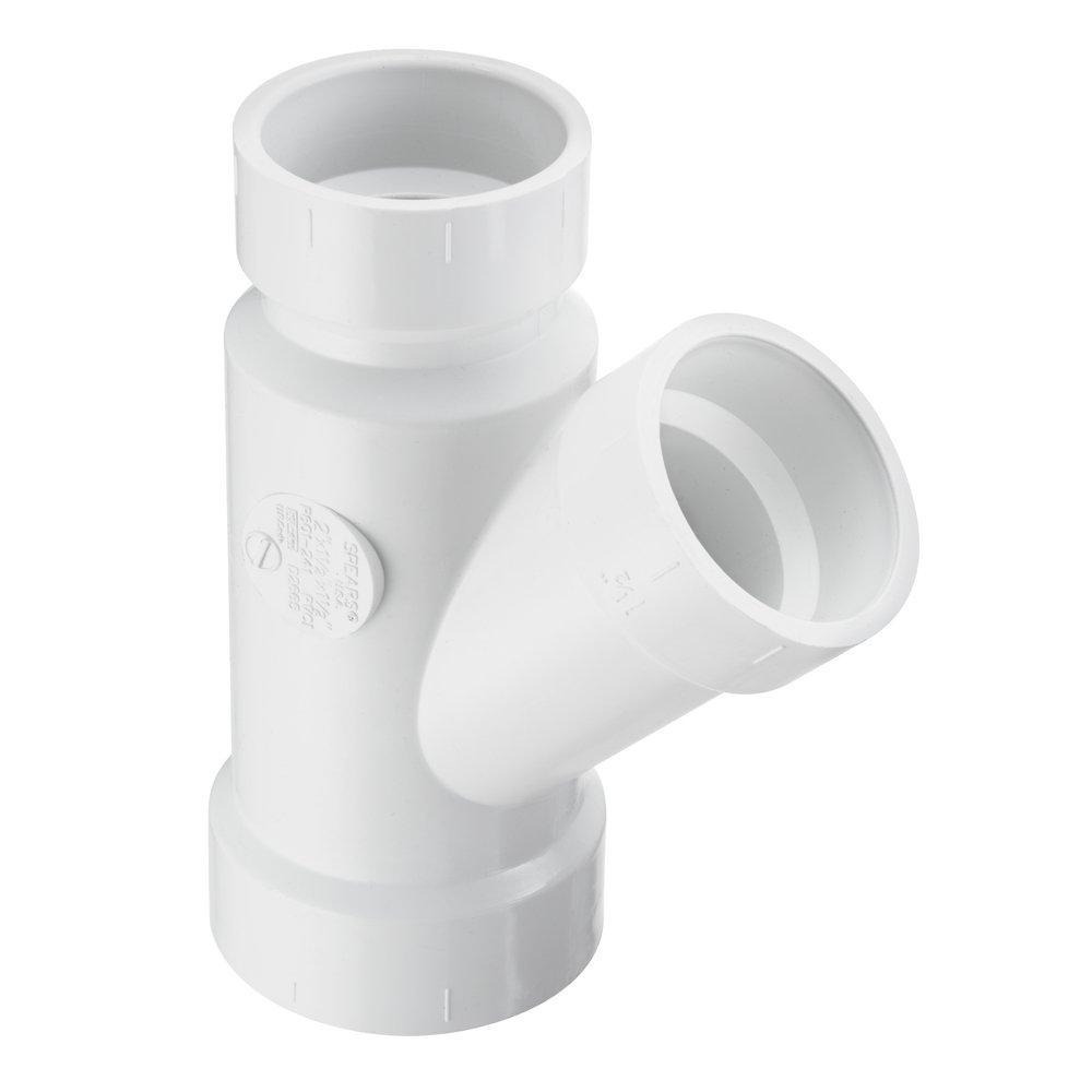 White Hub PVC DWV Wye 