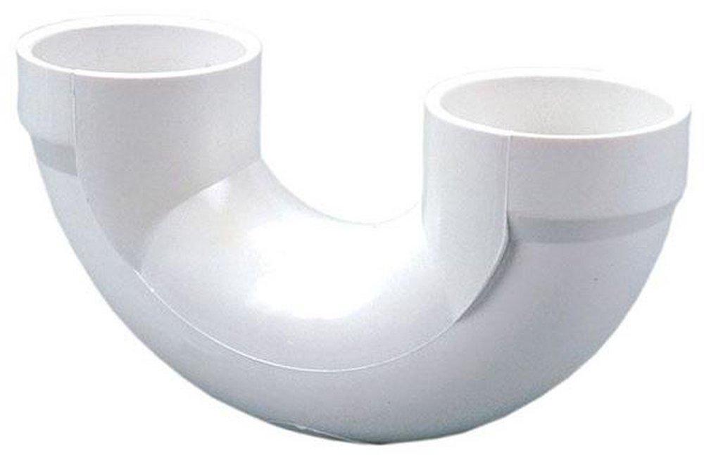 White Hub Straight Schedule 40 PVC DWV Return Bend 