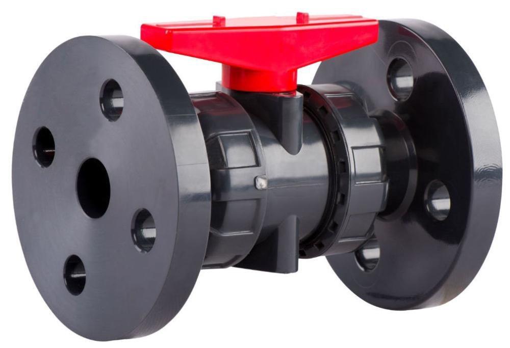 Grey Plastic Standard Port Union Flanged 150# Ball Valve 