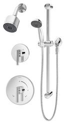 Symmons Industries Polished Chrome Showerhead and Hand Shower with Double Lever Handle 