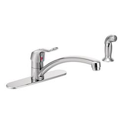 Single Handle Kitchen Faucet with Side Spray in Polished Chrome