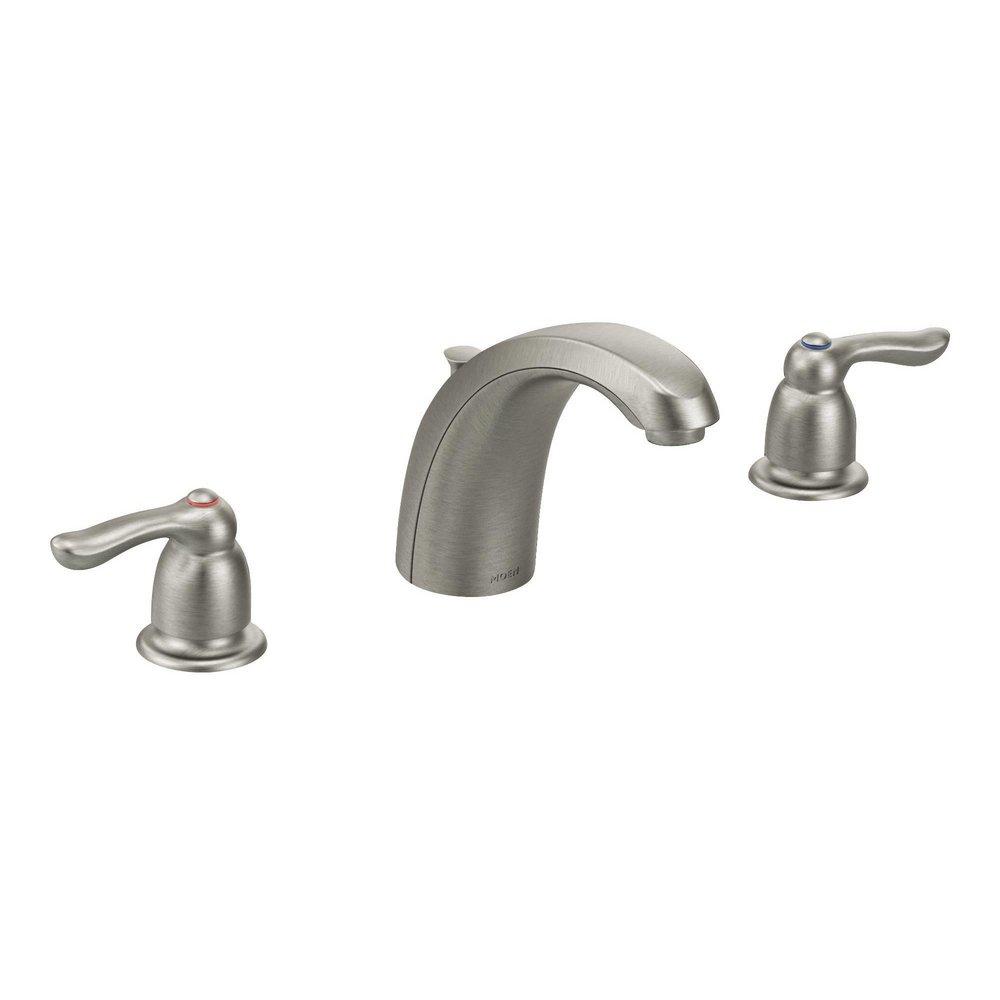 Moen Classic Brushed Nickel Two Handle Widespread Bathroom Sink Faucet 