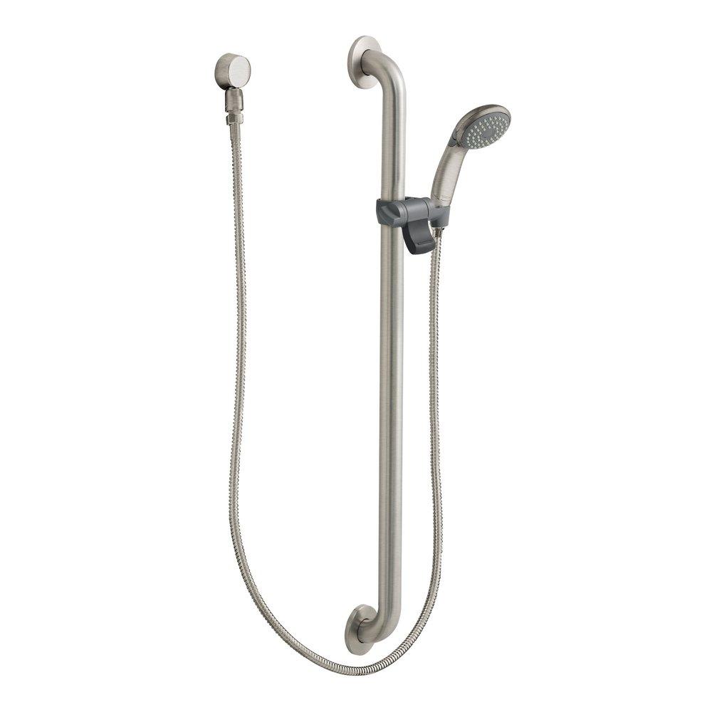 Moen Classic Brushed Nickel 36 in. Slide Bar with Handshower 