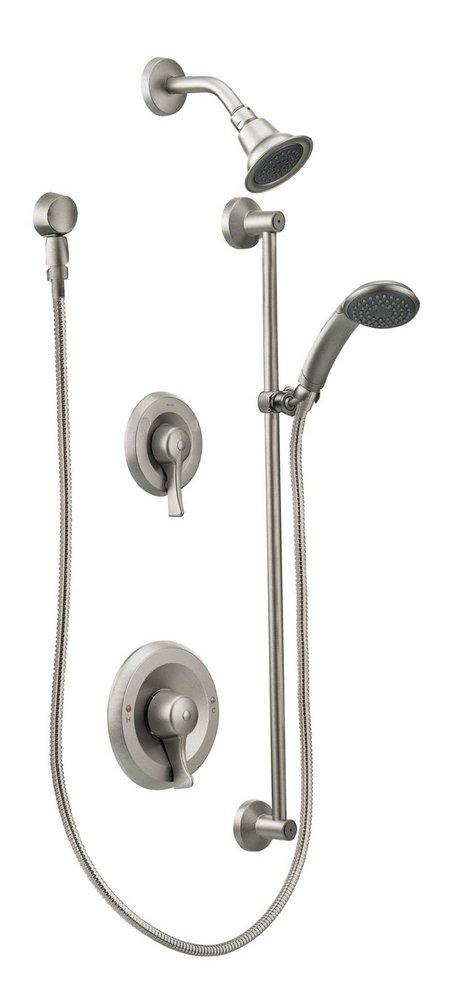 Moen Classic Brushed Nickel Shower Trim Kit with Double Lever Handle 