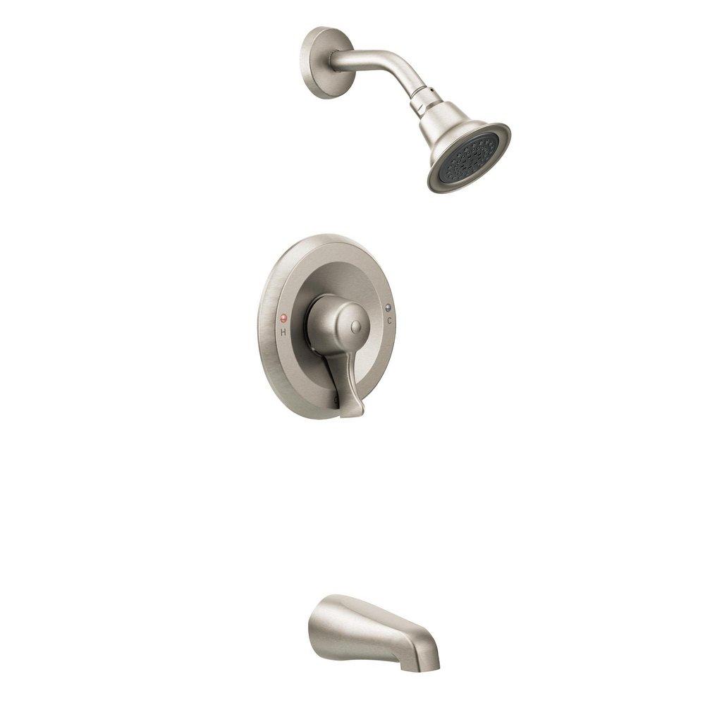 Moen Classic Brushed Nickel Single Handle Single Function Bathtub & Shower Faucet (Trim Only) 