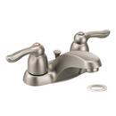Centerset Bathroom Sink Faucet with Double Lever Handle in Classic Brushed Nickel