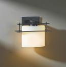 Hubbardton Forge Dark Smoke 7-1/2 in. 1-Light Wall Sconce with Pearl Glass Shade 