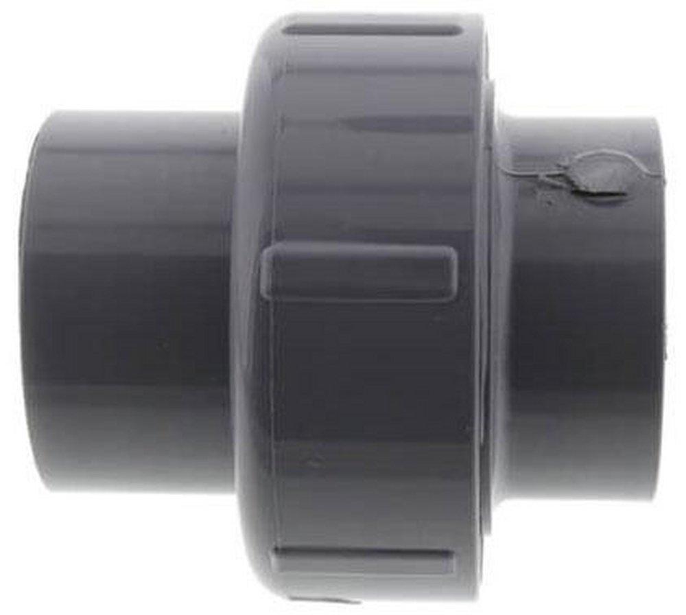 Grey Socket 2000# Straight Schedule 80 PVC Union with EPDM O-Ring Seal 